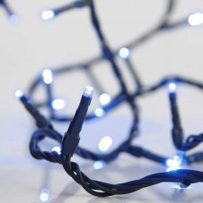 100 Μπλε Λαμπάκια LED EUROLAMP Εξωτερικού Χώρου Επεκτεινόμενα με Πράσινο Καλώδιο 31V (5m)